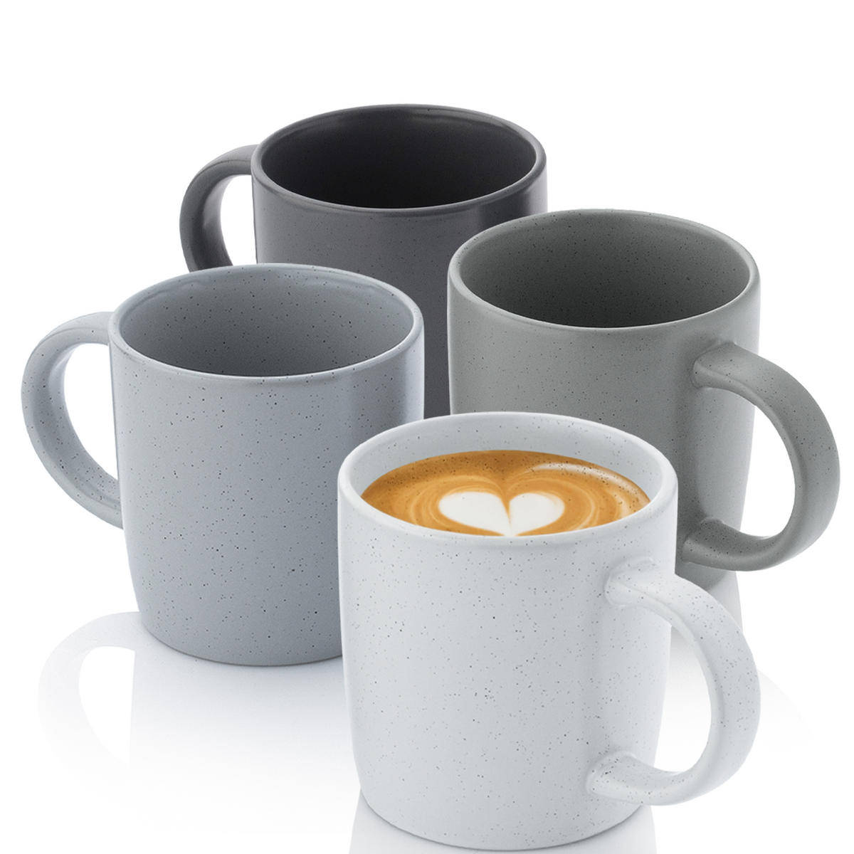 KAFFEEBECHER LEEDS - 4 teilig aus Steingut - Multicolor, Stein (0.38L) - Sänger