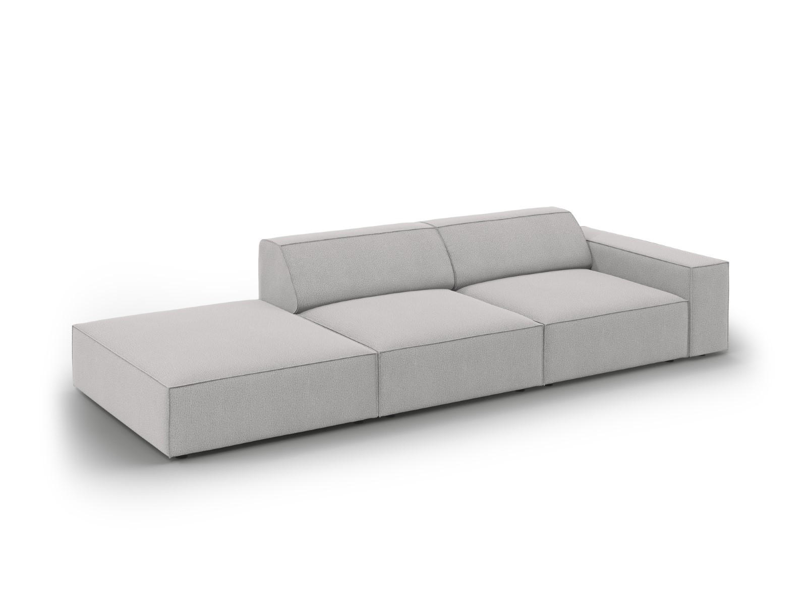 SOFA Jodie aus strukturiertem Stoff hellgrau 3 Sitzplätze - Hellgrau, Textil (102/70/262cm) - Micadoni
