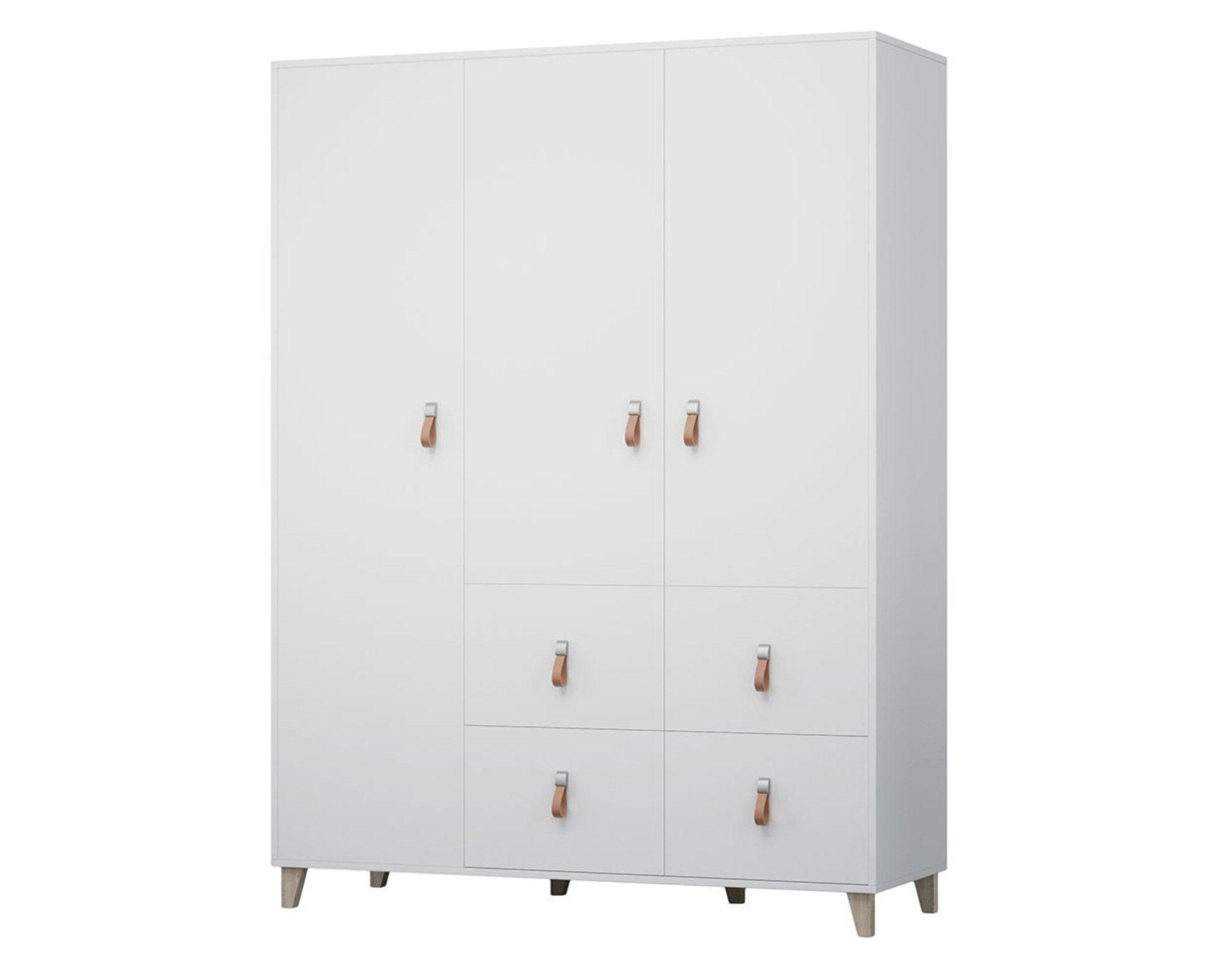 Deine Möbel 24 Kinderkleiderschrank Weiß 150x201x55 cm