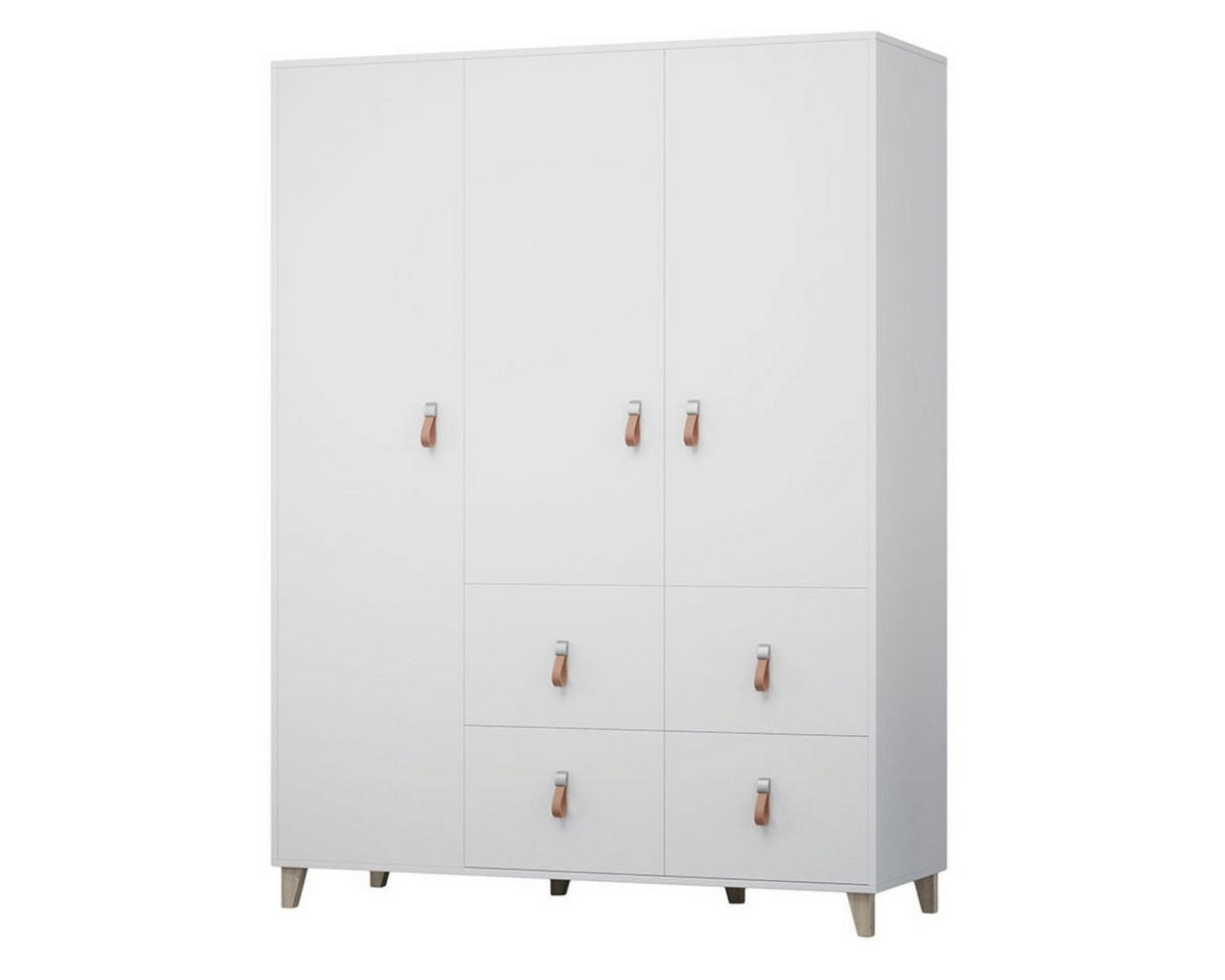 KINDERKLEIDERSCHRANK FAGOT 19 150/201/55 in Weiß Scandi-Still - Weiß, Holzwerkstoff (150/201/55cm) - Deine Möbel 24