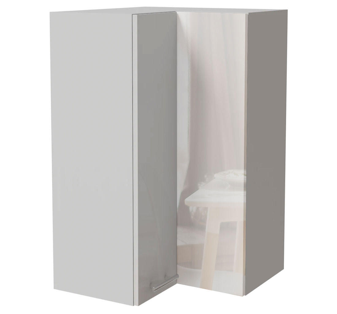 ECKHÄNGESCHRANK Essen W14/60 Weiß Hochglanz / Weiß Matt 60 / 60 / 96cm - Weiß Hochglanz/Weiß, Holz/Holzwerkstoff (60/96/60cm) - Feldmann-Wohnen