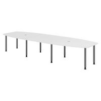 KONFERENZTISCH groß KT40 130/400/74 cm in Weiß/Füße in Graphitfarben - Graphitfarben/Weiß, Holzwerkstoff (130/400/74cm) - bümö