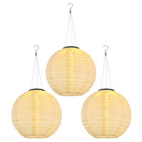 LED AUSSENLEUCHTE Lampion Beige 3er Set - Beige, Metall (30/30/55cm) - Globo Lighting