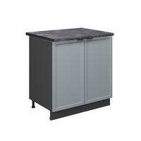 SPÜLENUNTERSCHRANK Fame-Line Hellblau-grau 80 cm mit Regal AP Anthrazit - Anthrazit/Blaugrau, Holzwerkstoff (80/82/60cm) - Vicco