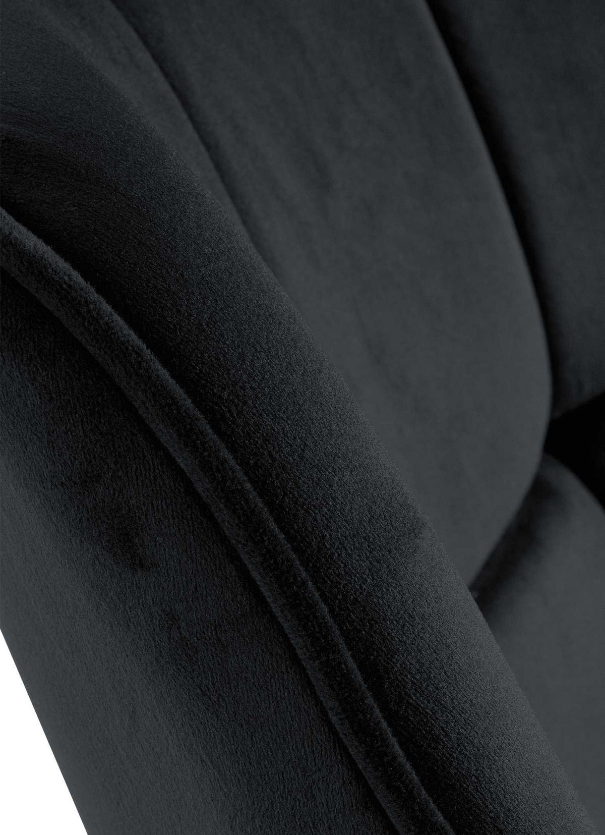 STUHL Samt schwarz - Schwarz, Textil/Metall (65/78/59cm) - CLP