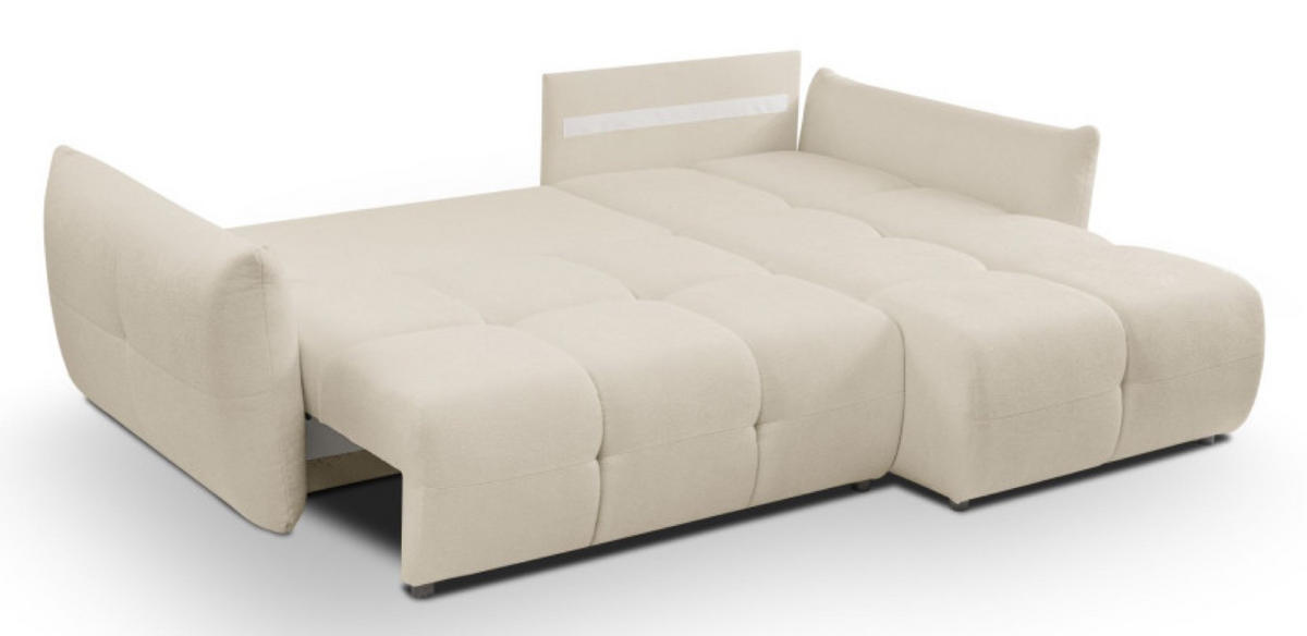ECKSOFA Ecru BOSE Mit Schlaffunktion Rechts - Ecru, Textil (177/257cm) - Sepro Meble