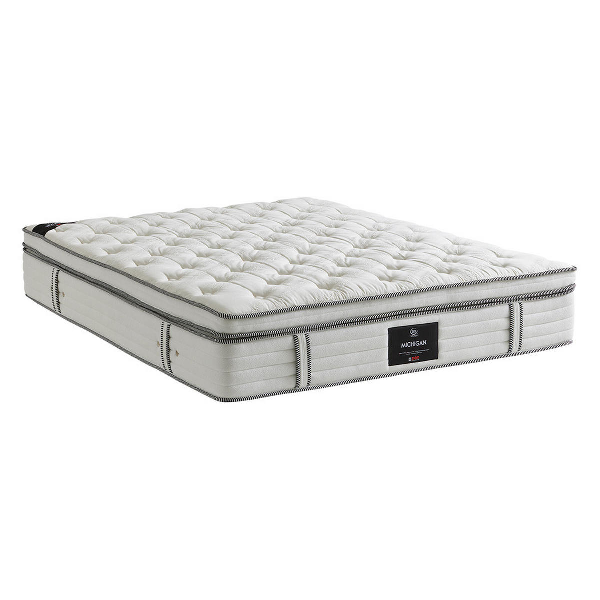 HYBRIDMATRATZE Michigan - Weiß, Textil (160/200cm) - Mr Mattress