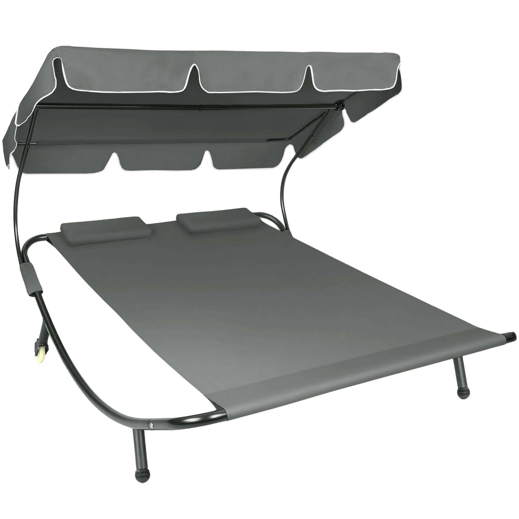 GARTENLIEGE Livorno,215 x 183 x 150 cm,schwarz/grau - Schwarz/Grau, Kunststoff (185/175/195cm) - tectake