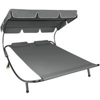 GARTENLIEGE Livorno,215 x 183 x 150 cm,schwarz/grau - Schwarz/Grau, Kunststoff (185/175/195cm) - tectake