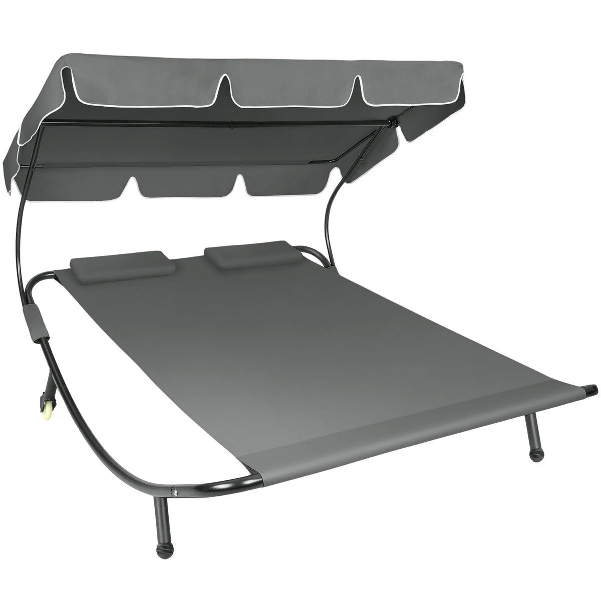 GARTENLIEGE Livorno,215 x 183 x 150 cm,schwarz/grau - Schwarz/Grau, Kunststoff (185/175/195cm) - tectake