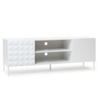TV Lowboard Holz Weiß, Modernes TV Schrank für Fernseher bis zu 65 Zoll, 140 × 40 × 50 cm - Weiß, Holzwerkstoff/Metall (140/50/40cm) - Hometopia