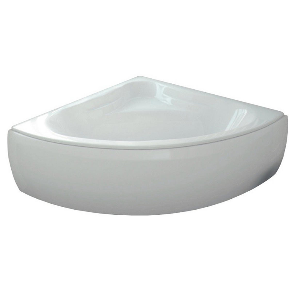 BADEWANNE Eckwanne MIA 120/120 mit Schürze Ablauf Füße - Weiß, Kunststoff (120/57.5/120cm) - bad land