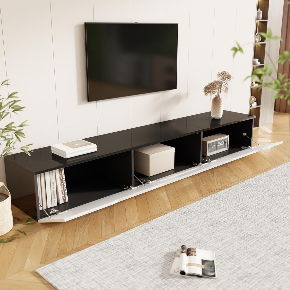 TV-BOARD 4-türig in Weiß 160/38/55.55 cm - Weiß, Holzwerkstoff (180/30/35cm) - Redom