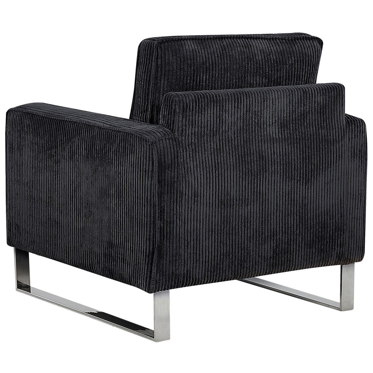 SESSEL Cord Schwarz Vind - Schwarz, Textil/Metall (76/82/82cm) - Beliani