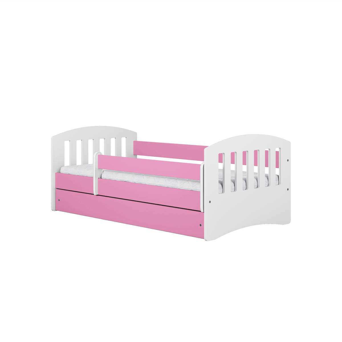KINDERBETT CLASSIC mit Schublade ohne Matratze 90/65/184 - Rosa, Holzwerkstoff (80/180cm) - RAUMHIRSCH FURNITURE