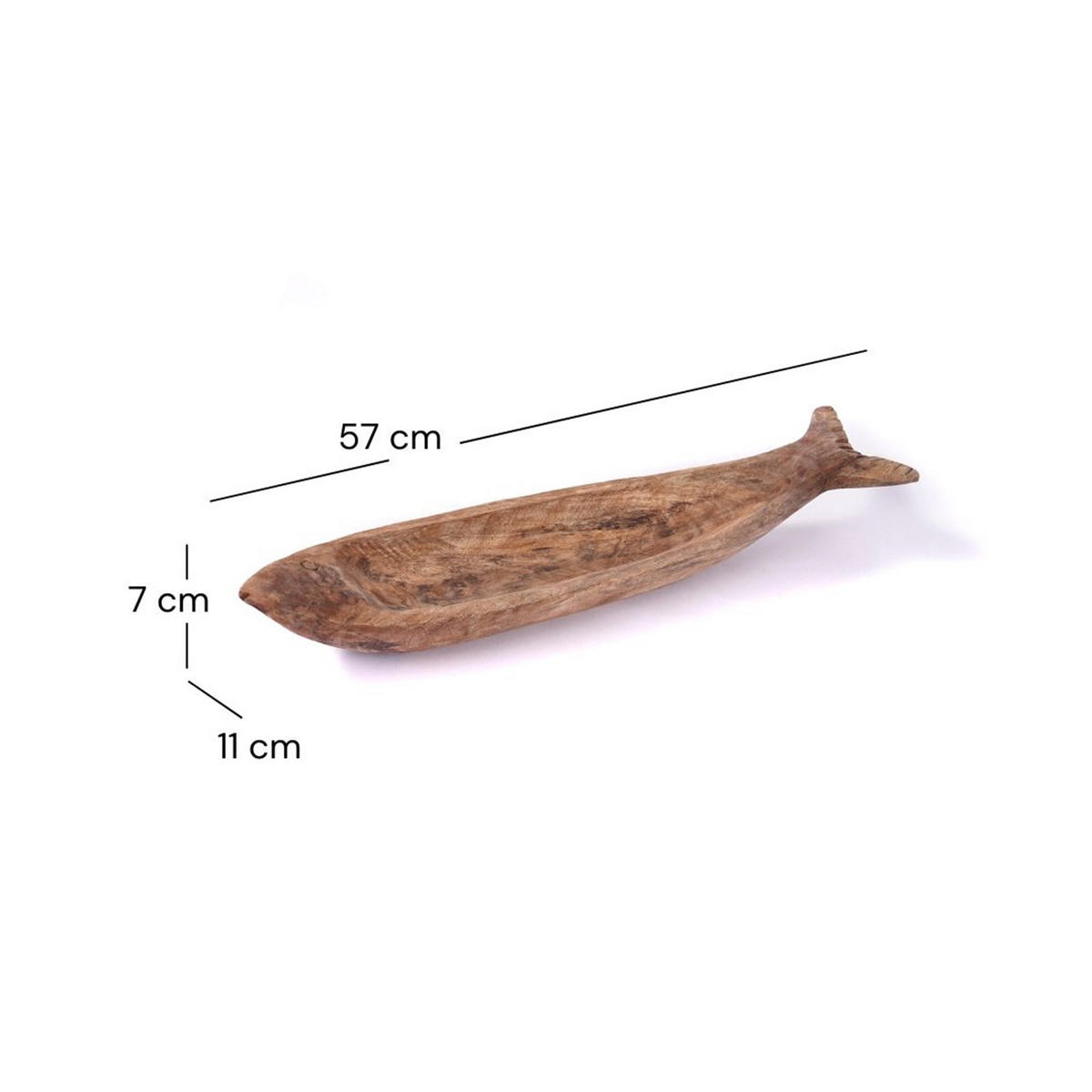 DEKO-SCHALE Pescado Mangoholz naturfarben - Naturfarben, Holz (7cm) - CREEDWOOD