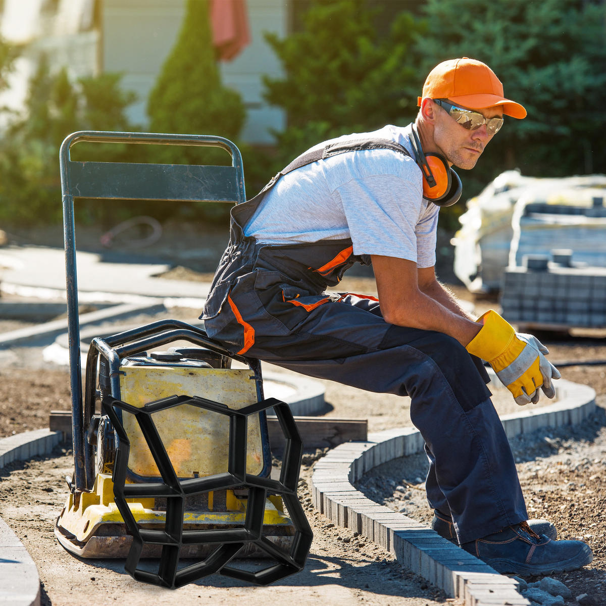 2XGEHWEGFORM - Schwarz, Kunststoff (42/4/42cm) - Relaxdays