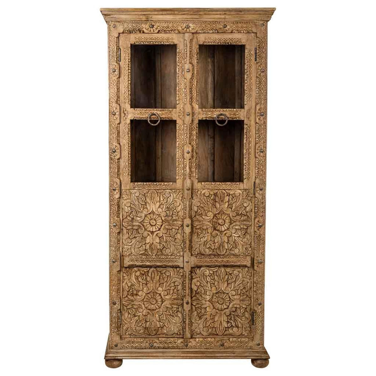 VITRINE aus Holz und Glas, braun, 89x40x190cm - Braun, Holz (89/190/40cm) - Wanderlust