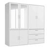 KLEIDERSCHRANK mit Spiegel Der Grenzenlose - Weiß, Holzwerkstoff (180/187/58cm) - Mokebo
