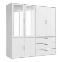 KLEIDERSCHRANK mit Spiegel Der Grenzenlose - Weiß, Holzwerkstoff (180/187/58cm) - Mokebo