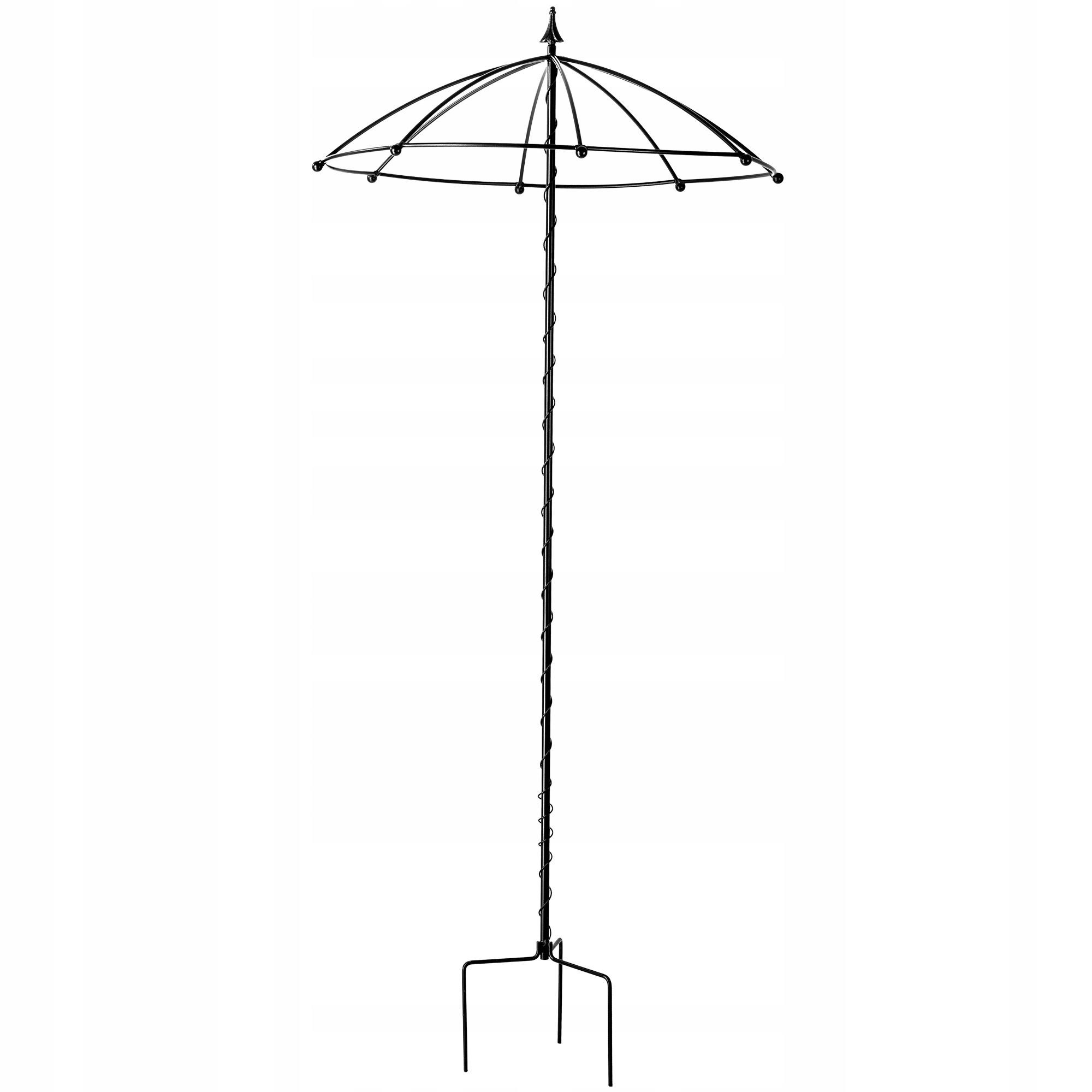 GARTENSCHIRM 190 cm - Schwarz, Metall (78/190cm) - KADAX
