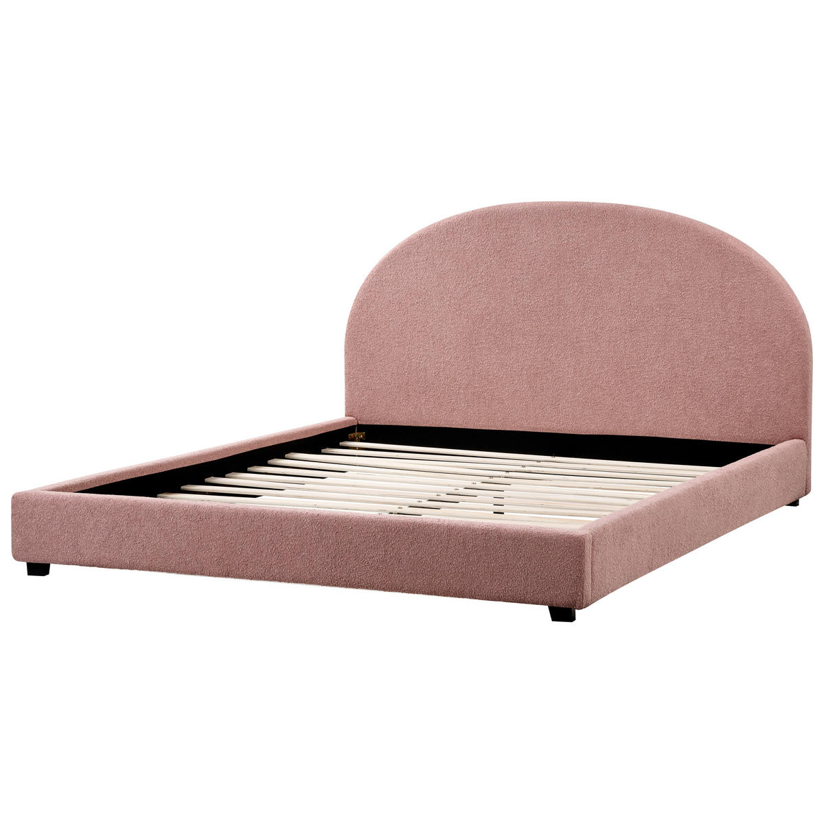 BETT mit Lattenrost 180/200 cm Pastellrosa Vaucluse - Pink, Textil (180/200cm) - Beliani