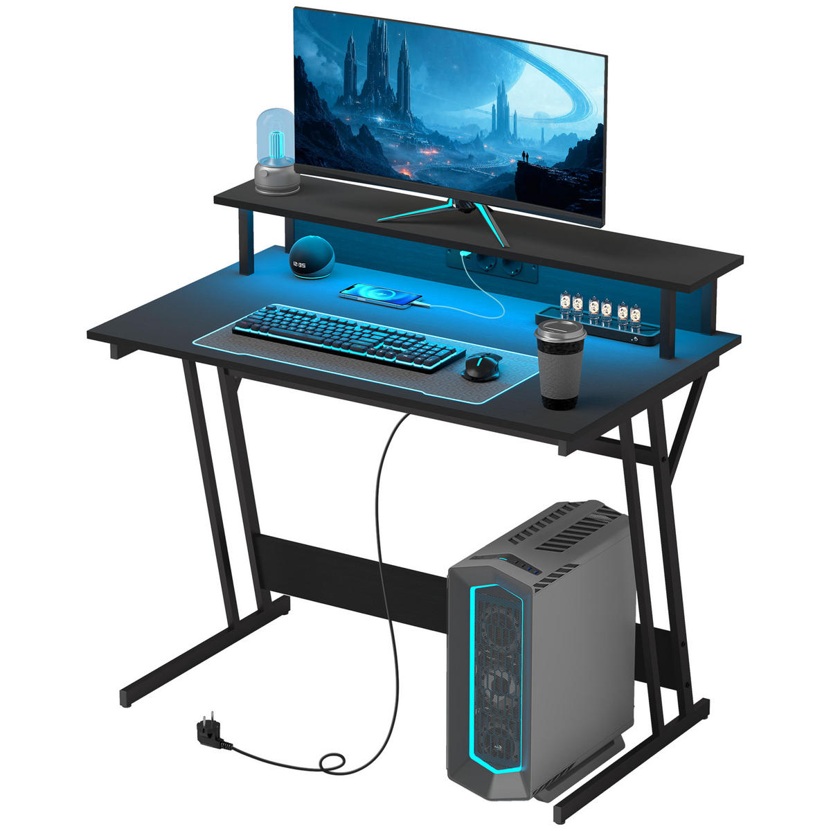 BÜROTISCH Schwarz 1 Stück - Schwarz, Holzwerkstoff (60/100/88.5cm) - GiPP