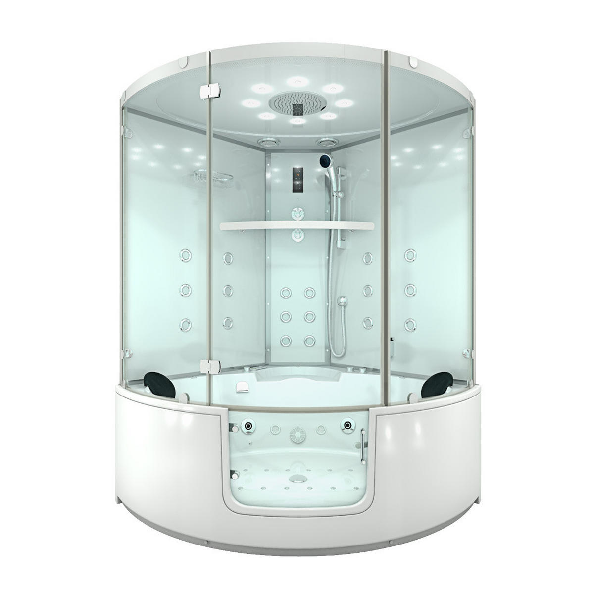 WHIRLPOOL Dampfdusche K60-WS-EH - Weiß, Glas/Kunststoff (140/210/140cm) - AcquaVapore by Sandra Jentho