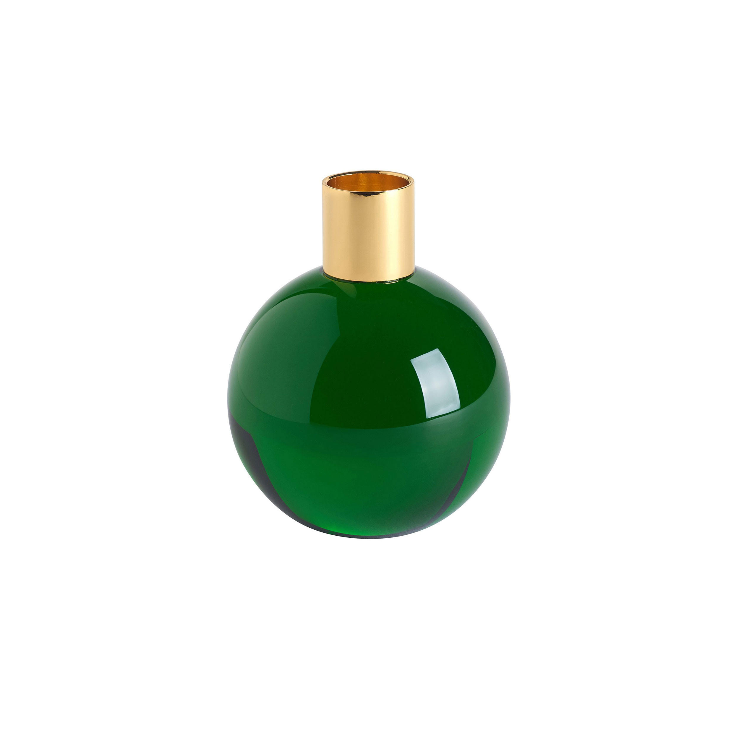 KERZENHALTER Dioptrics, Kugel, Kristallglas, Grün, H 9.5 cm - Grün, Glas (12/13/12cm) - Gift Company