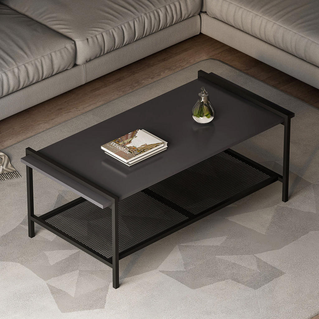 Thumbnail - moebel17 Couchtisch, Anthrazit, Holzwerkstoff, Metall, Rechteckig, 120x45x60 cm, Wohnzimmer, Wohnzimmertische, Couchtisc...