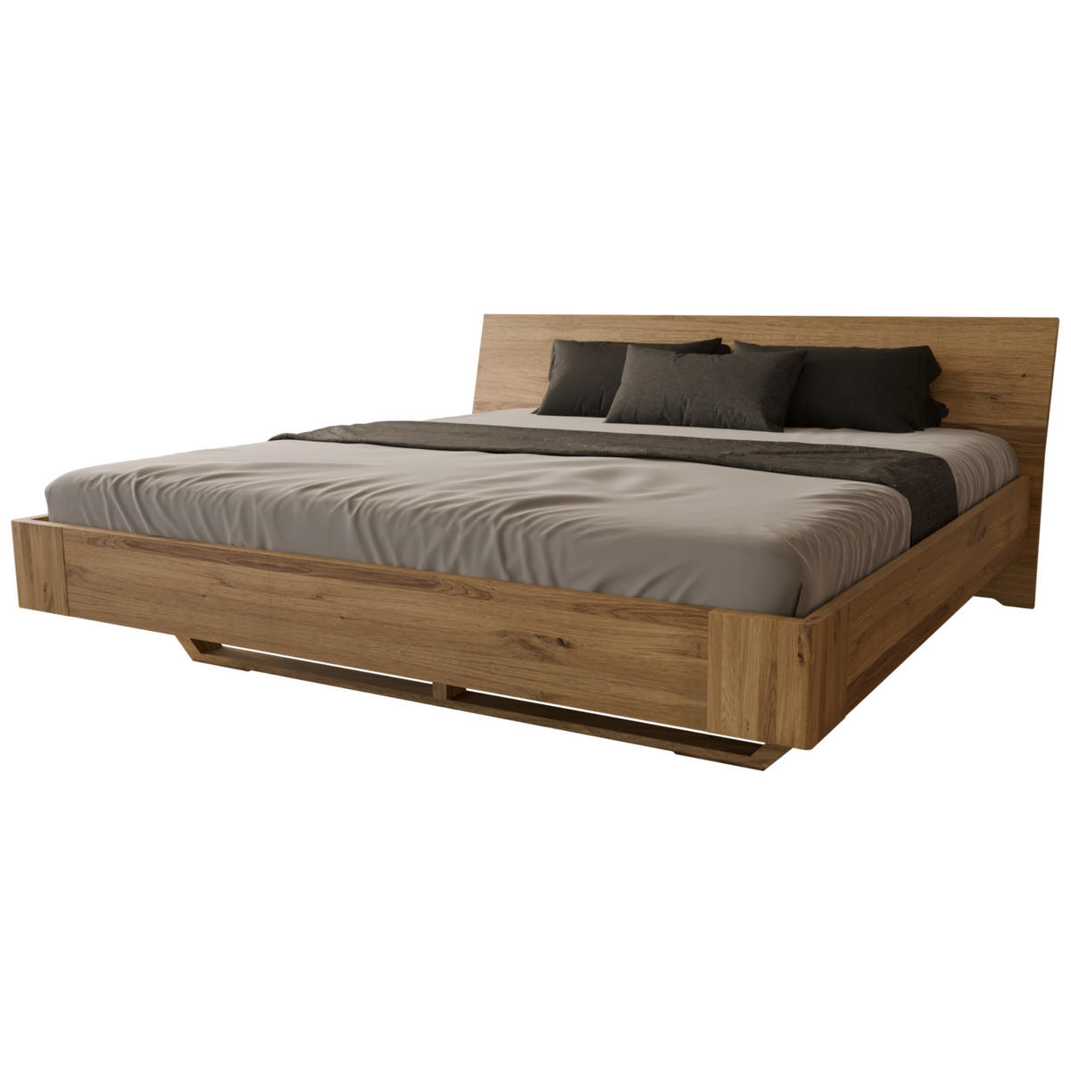 SCHWEBEBETT 140/200 cm aus Wildeiche - Braun, Holz (140/200cm) - MeinMassivholz
