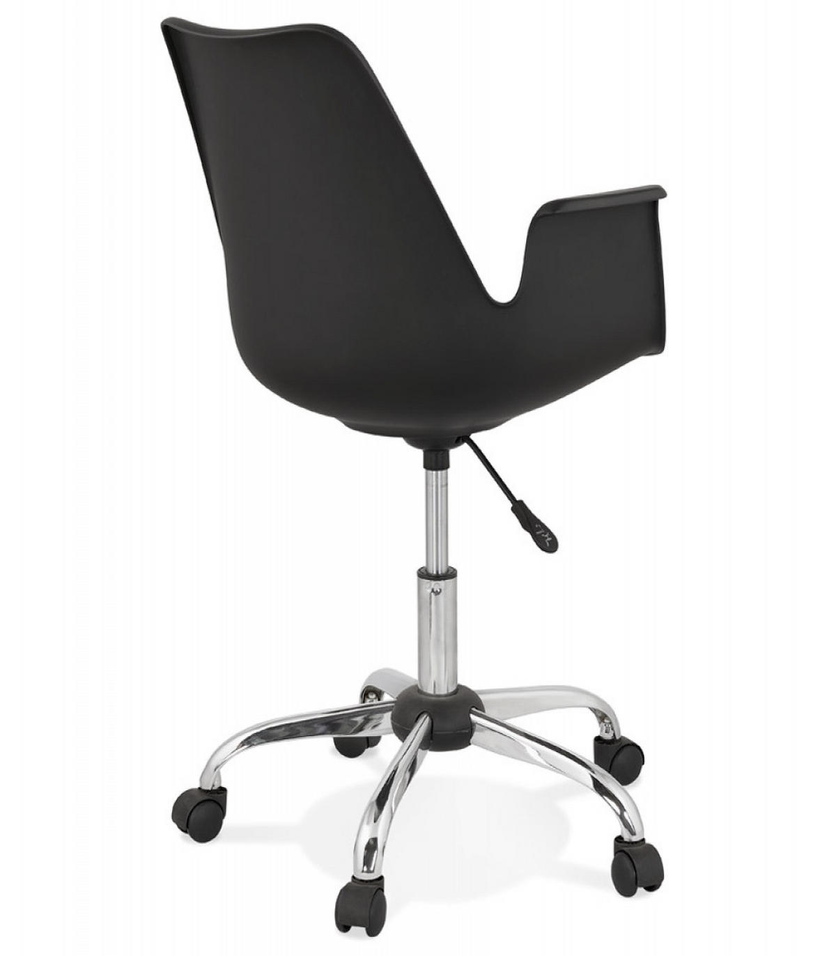 BÜROSTUHL mit Armlehnen aus Kunststoff und Rollen TRIP, Schwarz 58x58x22,3 cm - Chromfarben/Schwarz, Kunststoff/Metall (58/22/58cm) - KADIMA DESIGN