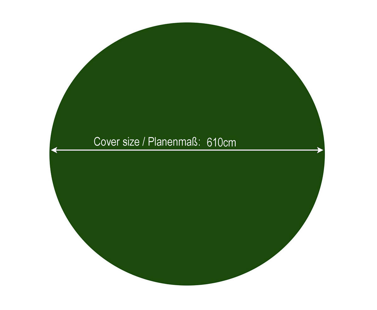 POOLABDECKUNG Rund Planenmaß Ø 610 cm für Pool 500-550 cm Grün - Grün, Kunststoff (610/610cm) - QUICK STAR