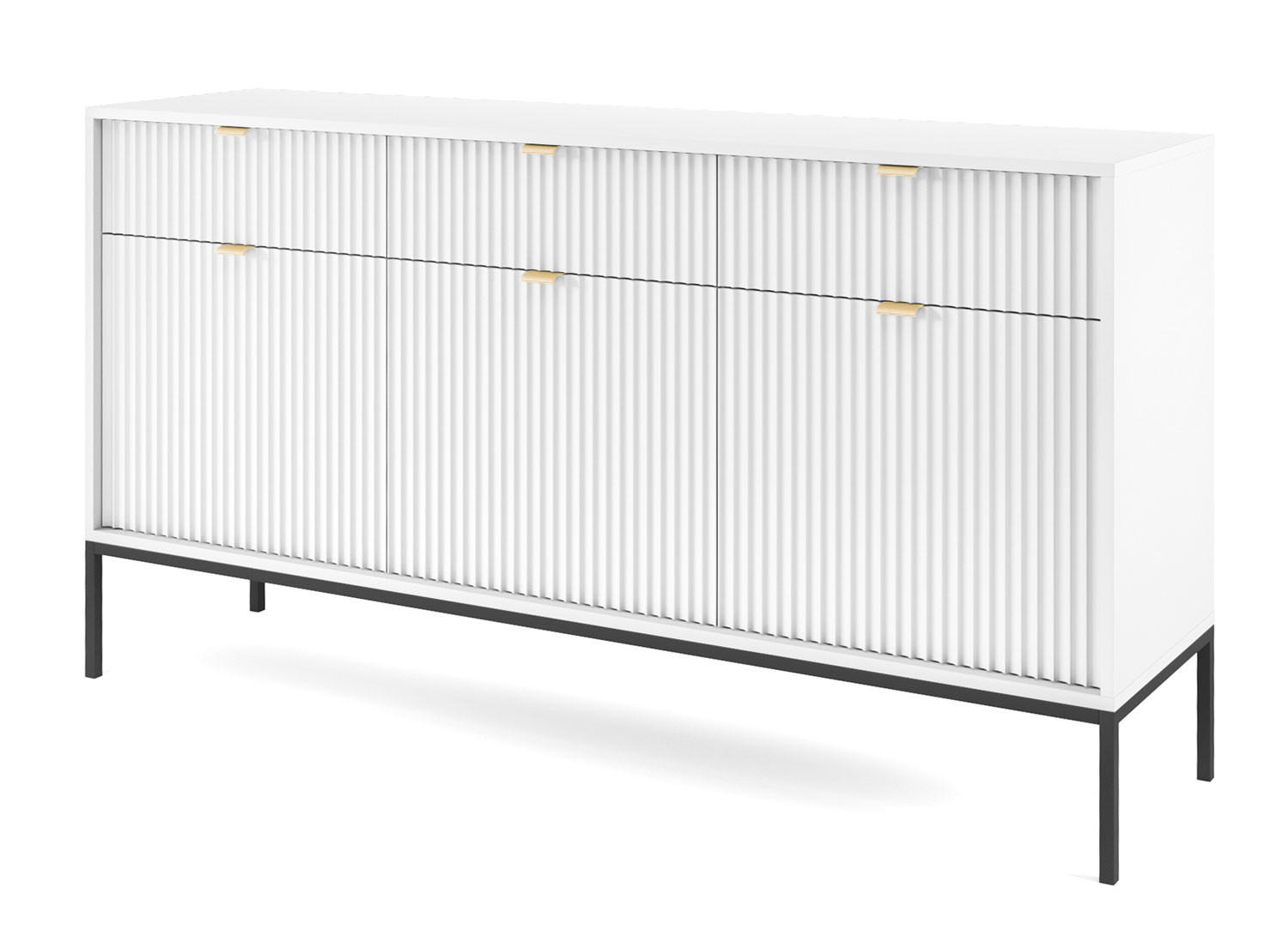 SIDEBOARD Nova Weiß / Schwarz 154 / 39 / 83cm - Schwarz/Weiß, Holz/Holzwerkstoff (154/83/39cm) - Feldmann-Wohnen
