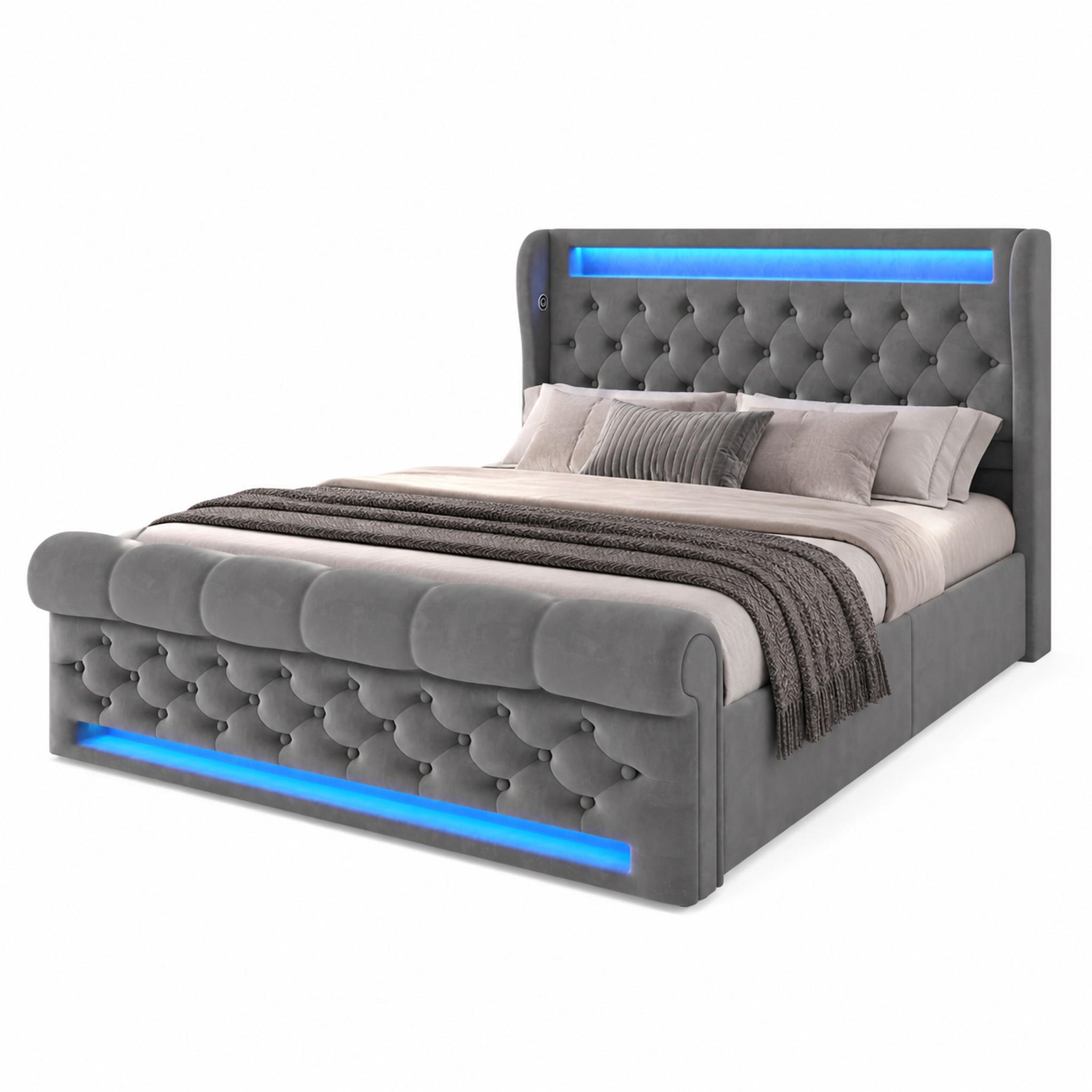 Beauniv Bett Grau 140x200 cm