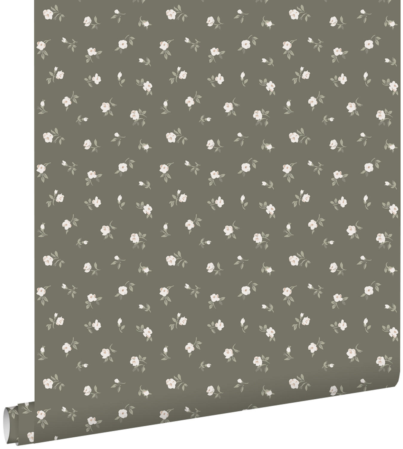 TAPETE Blumen 53 cm x 10.05 m - Braun, Papier (53/0.1cm) - ESTAhome