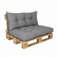 POLŠTÁŘE Šedá 2ks-set pro paletu 120x80 cm - šedá, textil/plast (80/12/120cm) - Relaxdays
