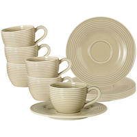 ESPRESSOTASSEN MIT UNTERTASSEN Beat Color Glaze Sandbeige 100 ml 6er Set - Beige, Keramik (13.7/6.3/13.7cm) - Seltmann Weiden
