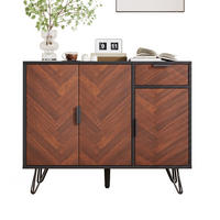 SIDEBOARD 90/30/71,5 cm schwarz holzfarben aus MDF mit Schublade - Schwarz, Holzwerkstoff (90/71.5/30cm) - OKWISH