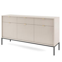 SIDEBOARD STELLARE 154/83/39cm mit 3 Schubladen 3 Türen Kaschmir - Kaschmir/Goldfarben, Holzwerkstoff (154/83/39cm) - MASSENO