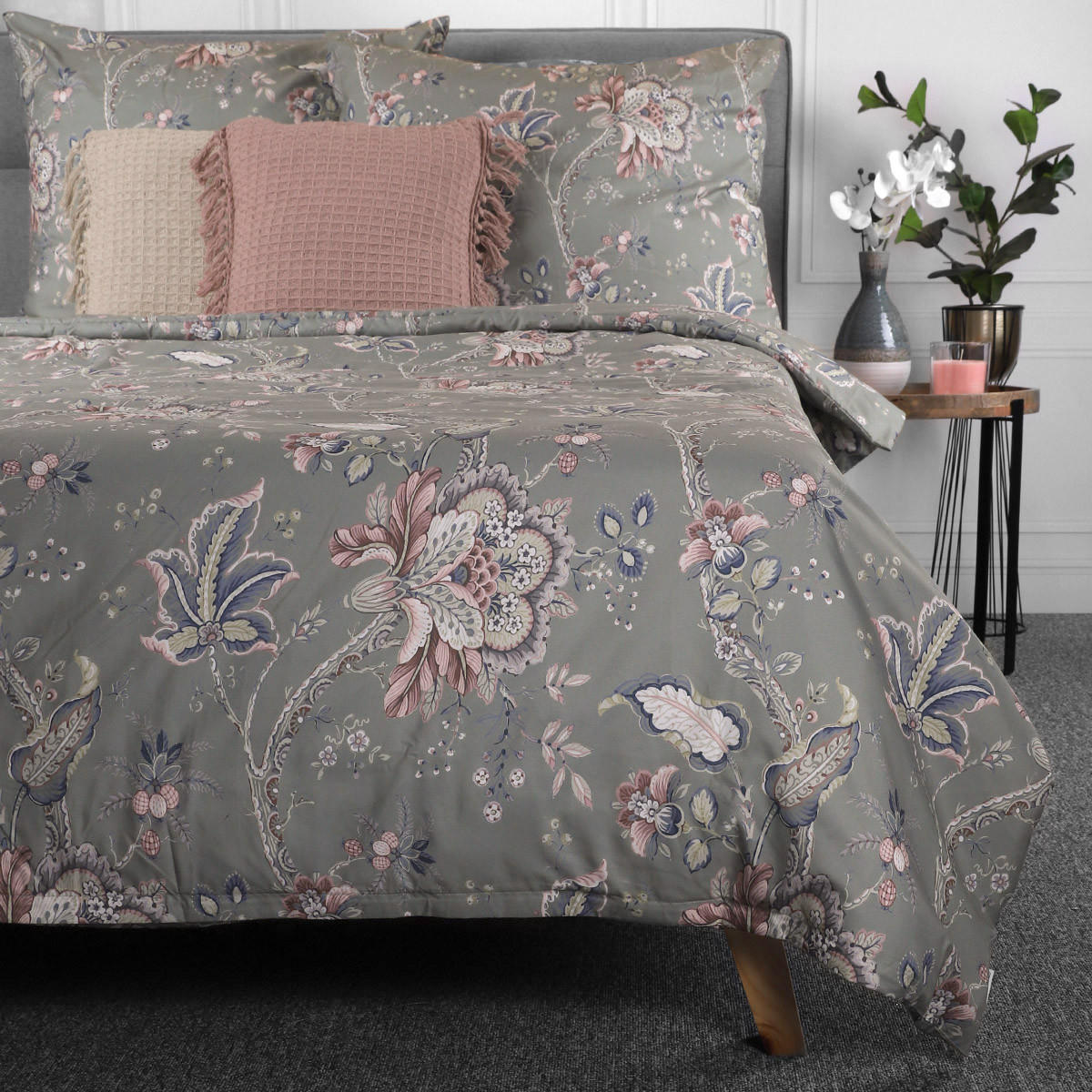 BETTWÄSCHE Claras Grau 160/200 cm - Grau, Textil (160/200cm) - Homla