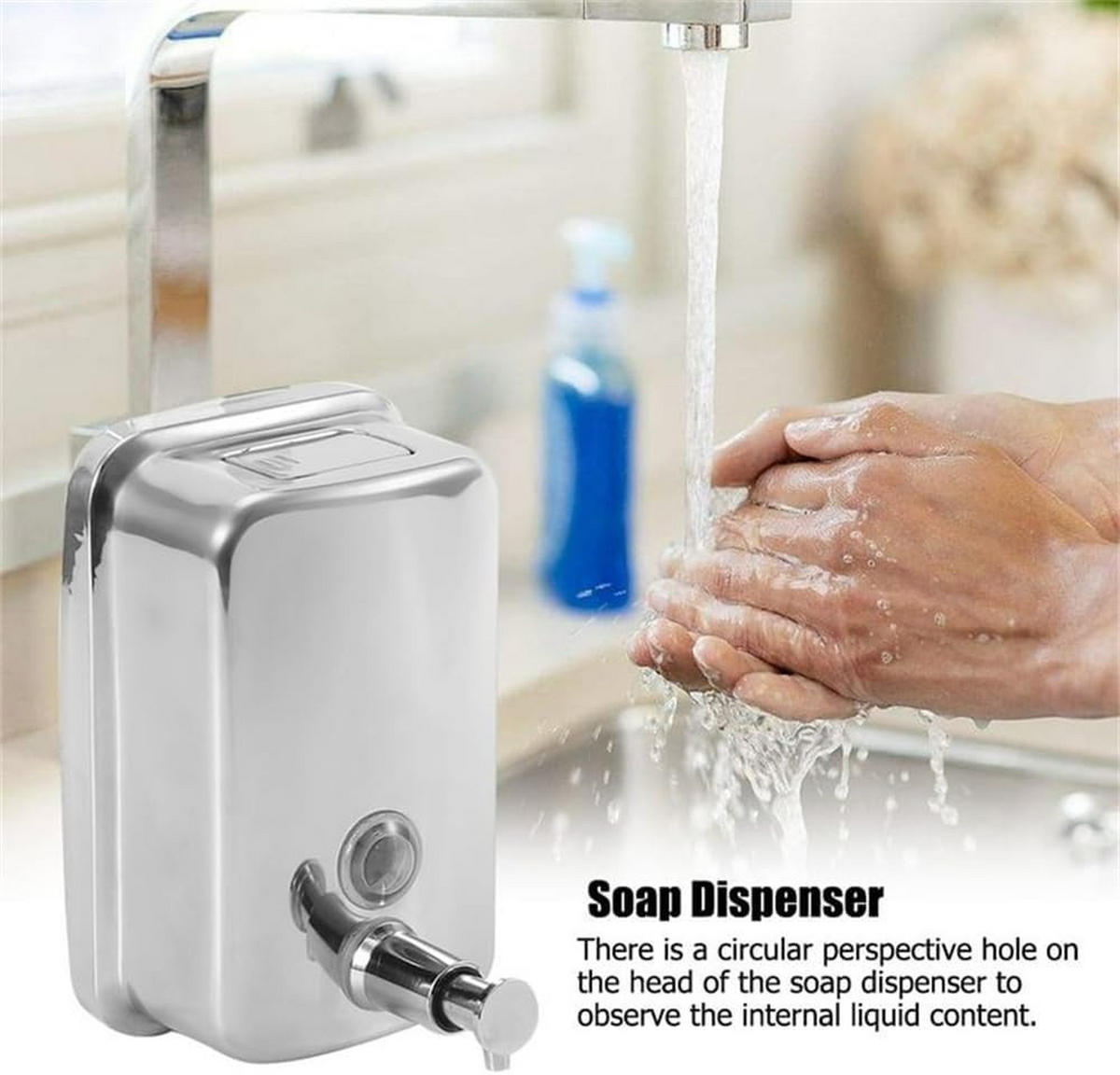 SEIFENSPENDER , Wandmontierter Seifenspender , 500 ml - Grau, Metall (10/5.5/15cm) - BELZ