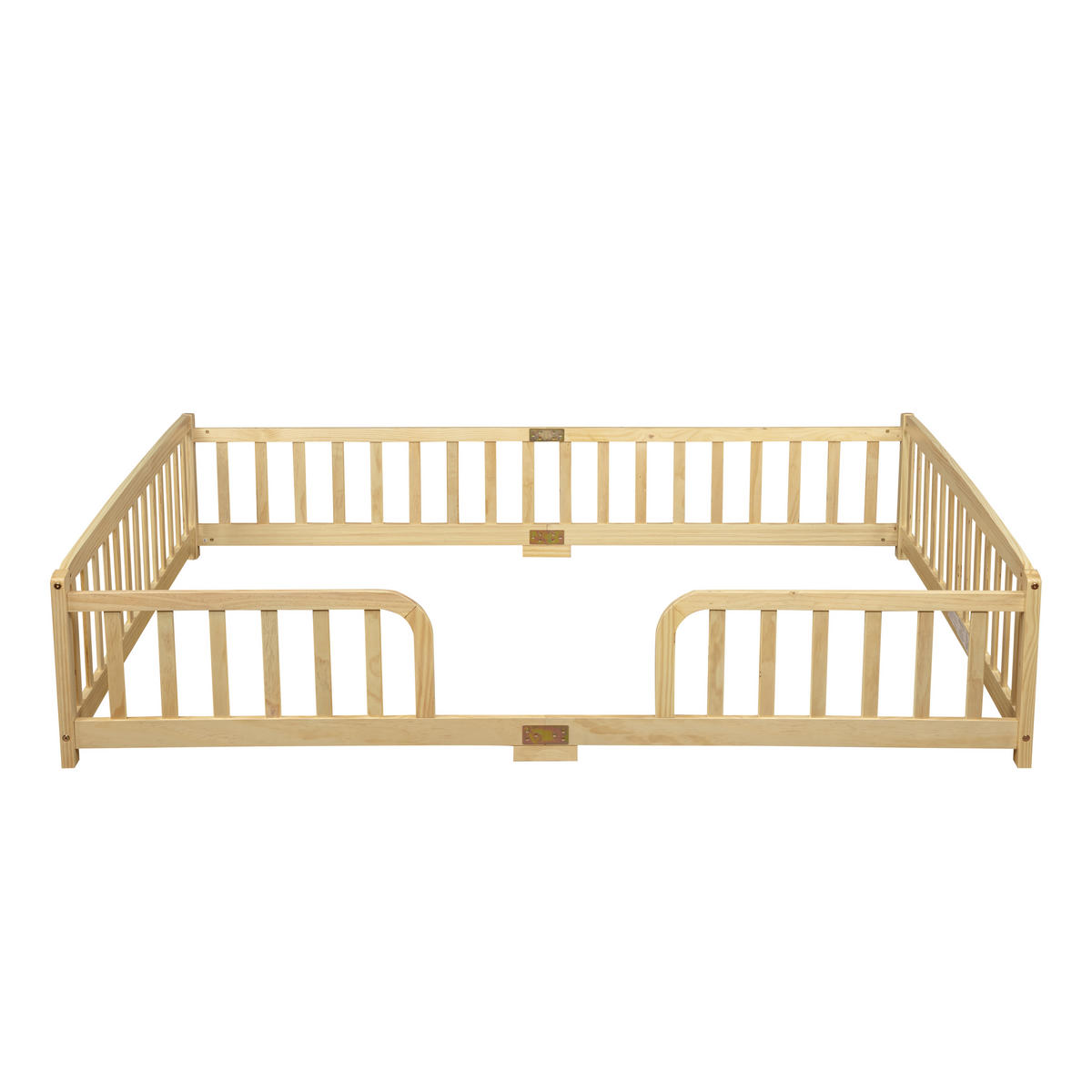 KINDERBETT, Bodenbett 140x200 cm mit Rausfallschutz aus Kiefer, Natur - Naturfarben, Holz/Holzwerkstoff (140/200cm) - LVHOM