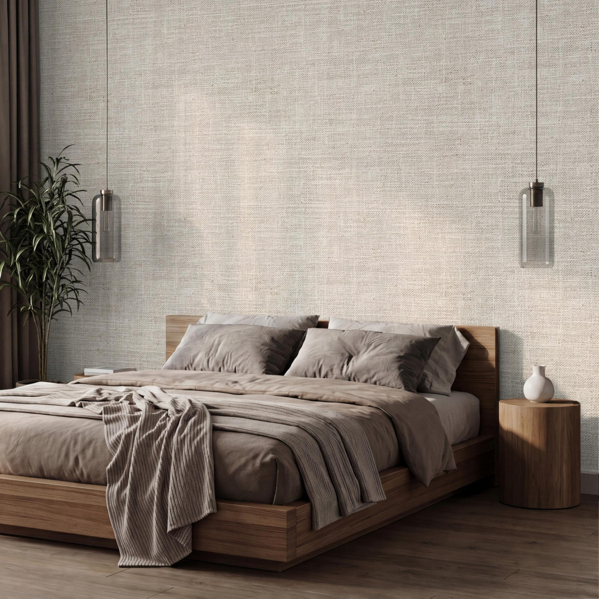 TAPETE - Leinen - Textur - Beige - 350x240 cm - Creme, Papier (350/240cm) - OnlyWow