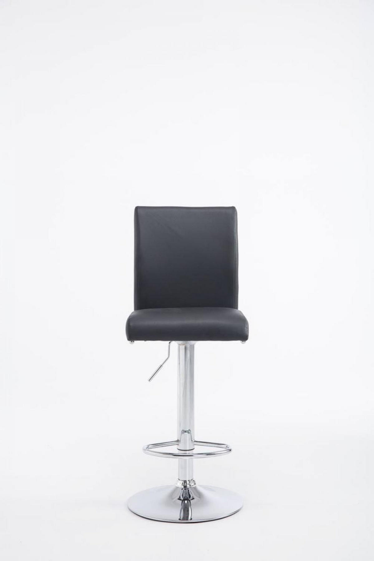 BARHOCKER 2er Set Lederlook schwarz - Chromfarben/Schwarz, Textil/Metall (38.5/94.5/47cm) - CLP