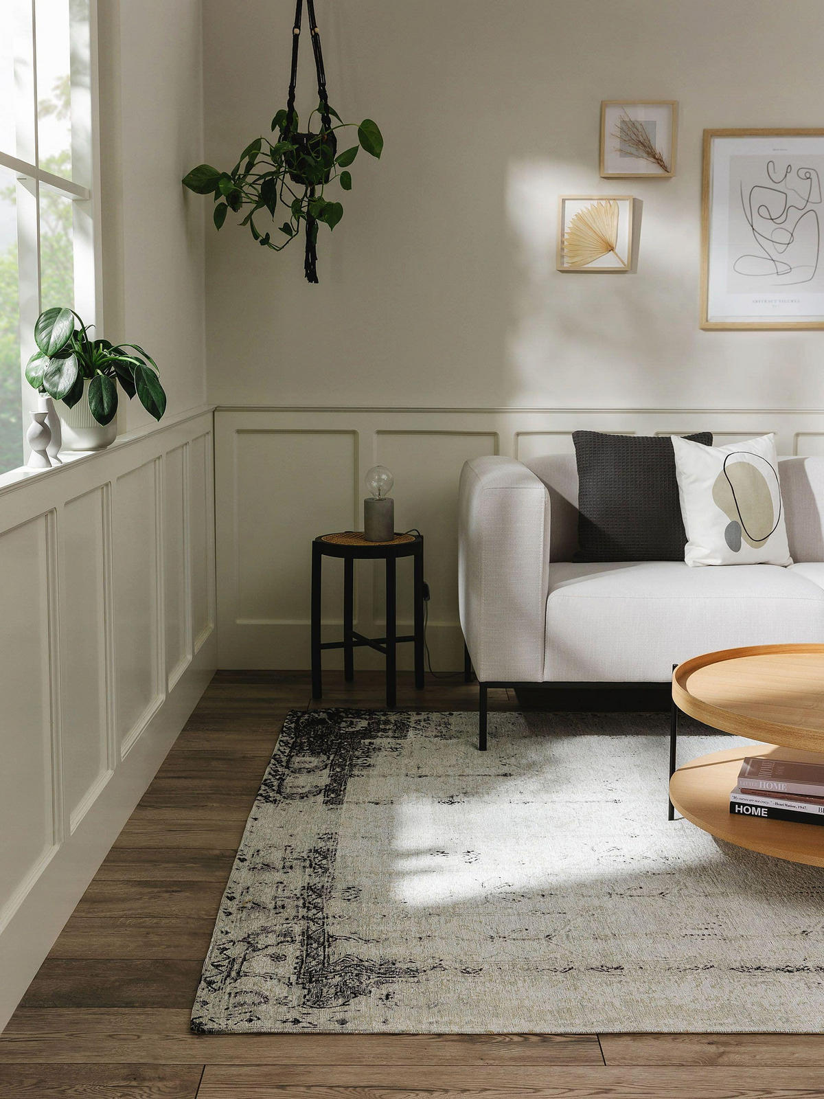 FLACHGEWEBETEPPICH Frencie Schwarz/Grau 80x165 cm - Schwarz, Textil (80/165cm) - benuta Nest