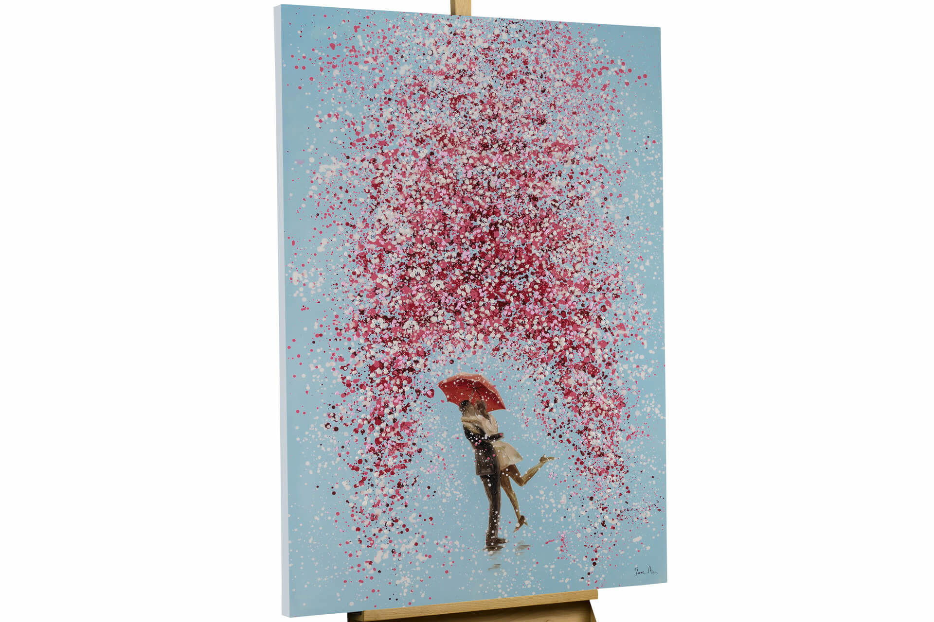 ACRYLBILD HANDGEMALT 80/120 cm - Blau/Pink, Holz/Textil (2.18/120cm) - KUNSTLOFT