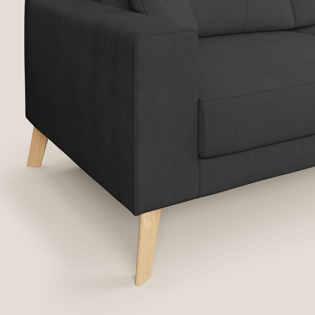 Thumbnail - Divani.store Linearsofa, Schwarz, Textil, 2-Sitzer, Rechteckig, 146x95x91 cm, Wohnzimmer, Sofas & Couches, Sofas