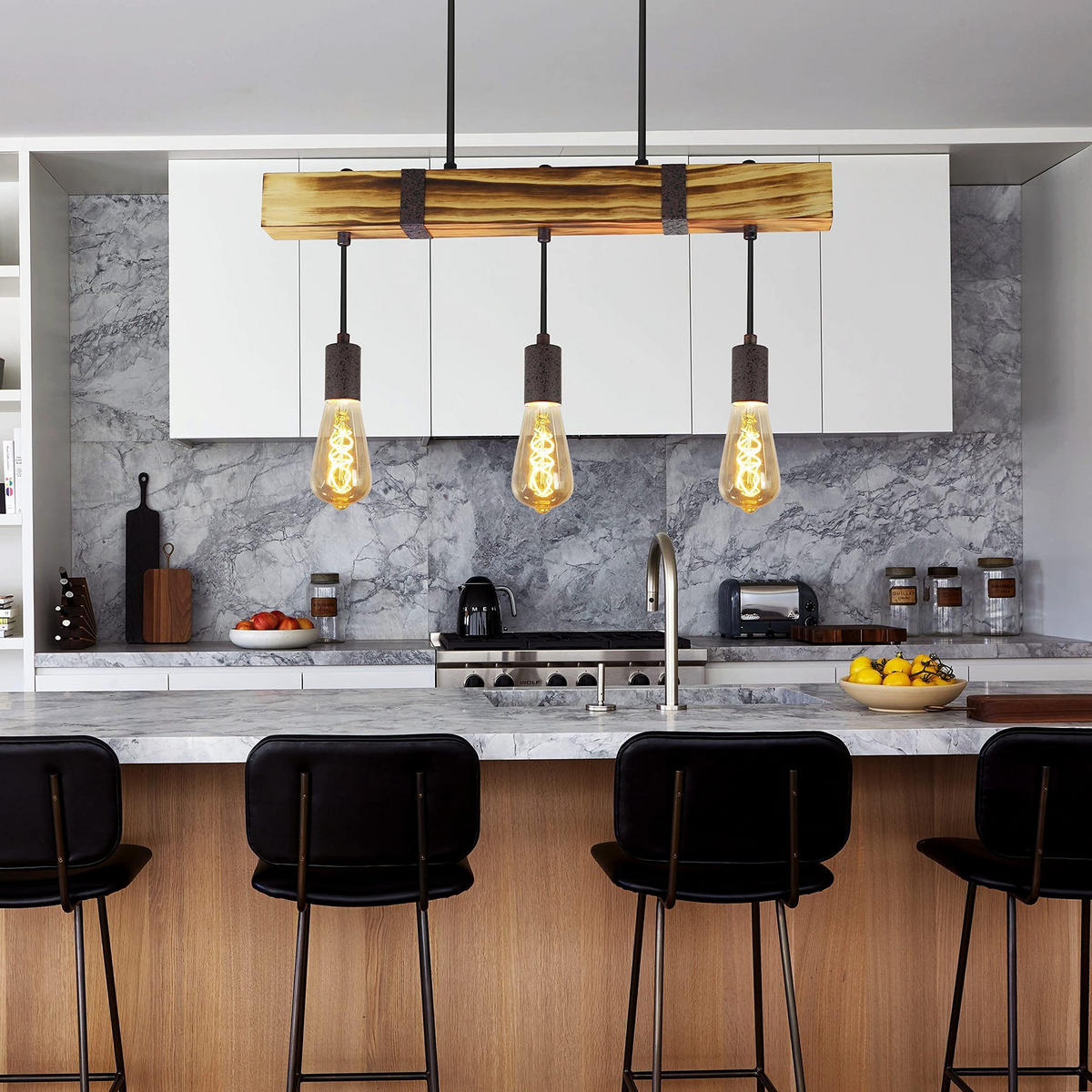 PENDELLEUCHTE Isolde 60/6/177 cm - Schwarz, Metall (60/6/177cm) - ZMH