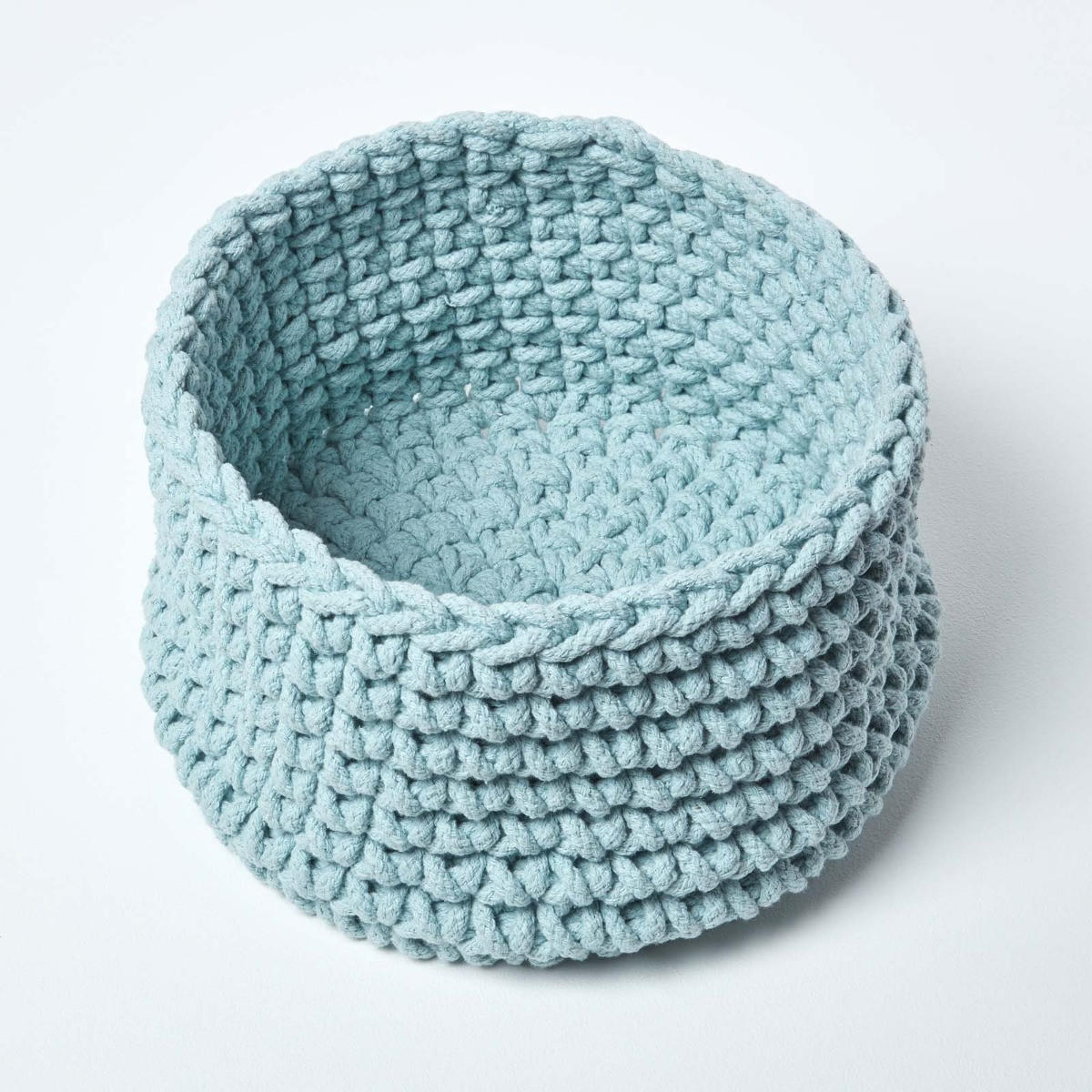 AUFBEWAHRUNGSKORB Baumwolle 37/21 cm - Pastellblau, Textil (37/37/21cm) - Homescapes